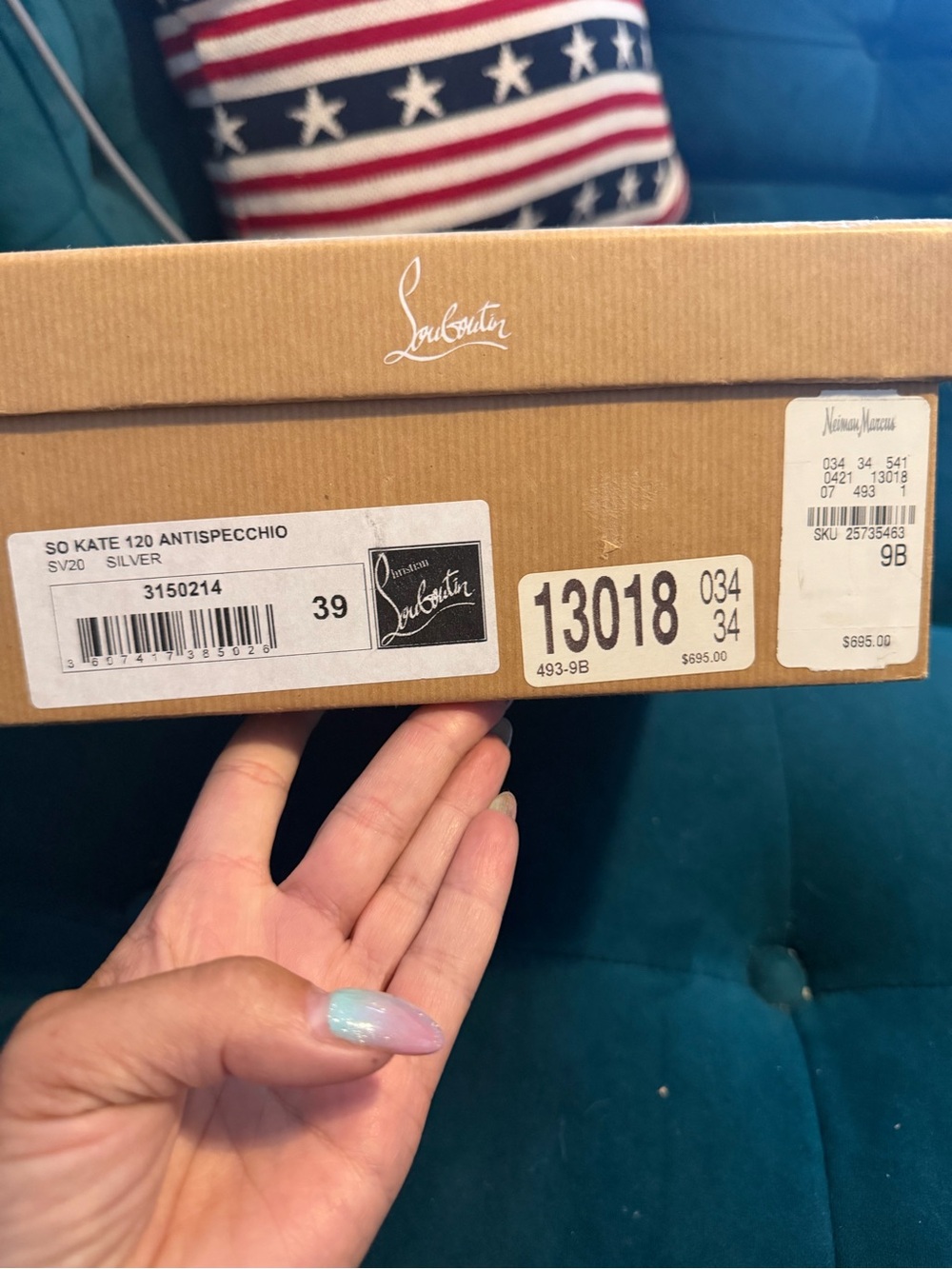 BRAND NEW! Christian Louboutin silver So Kate 120mm pumps. Size: EU 39/ US 9. - Picture 8 of 10